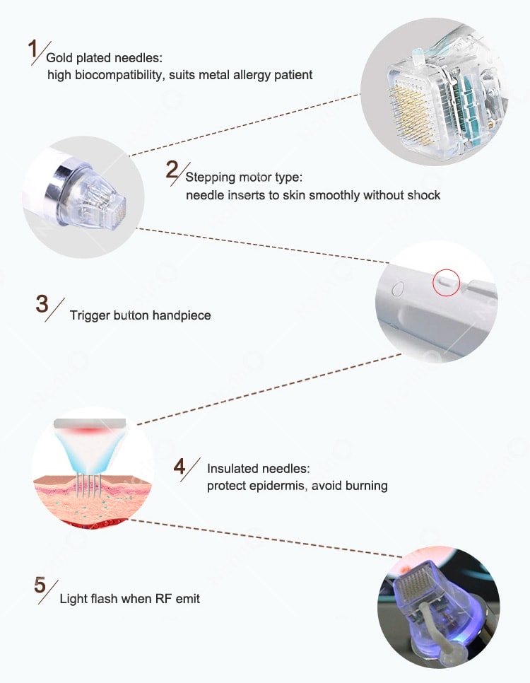 Máquina facial de rejuvenecimiento de la piel RF MicroNeedle