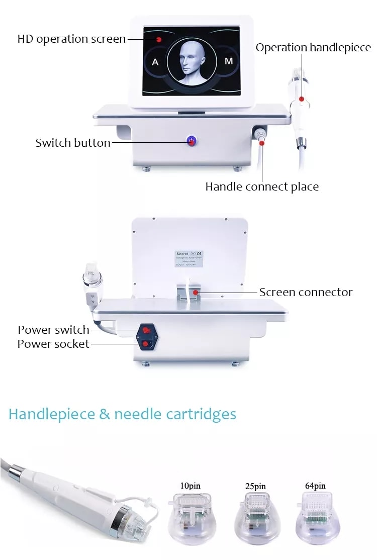 Máquina facial de rejuvenecimiento de la piel RF MicroNeedle