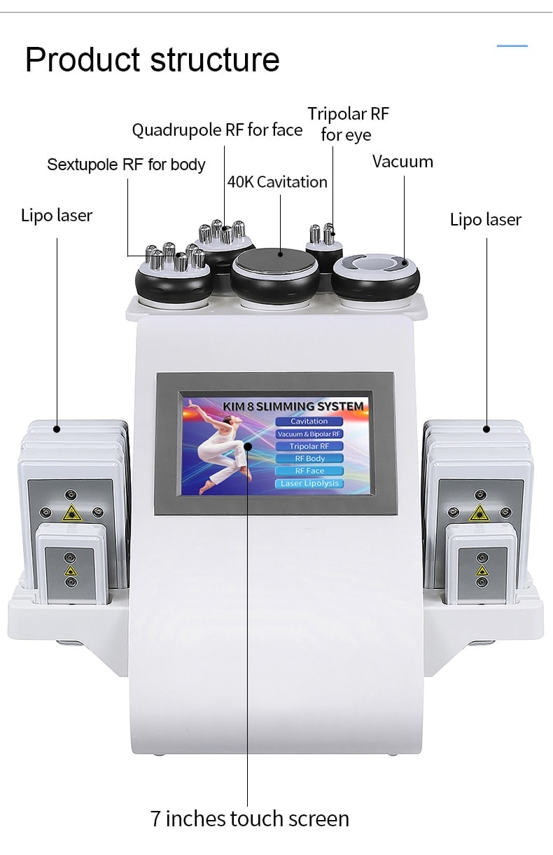 Máquina de adelgazamiento corporal de cavitación al vacío 6 en 1