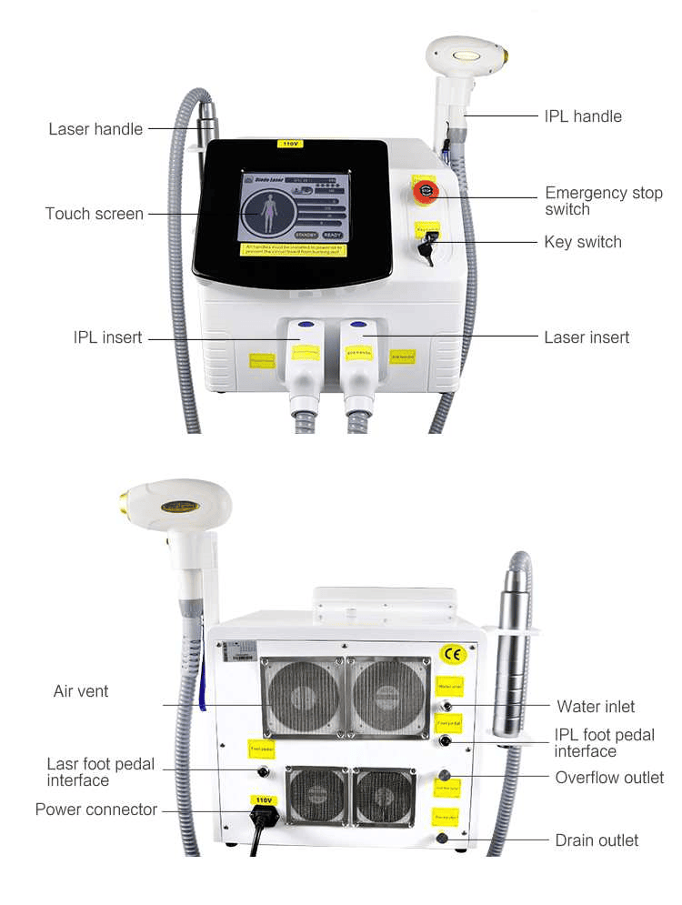 Máquina de depilación láser de 808 nm