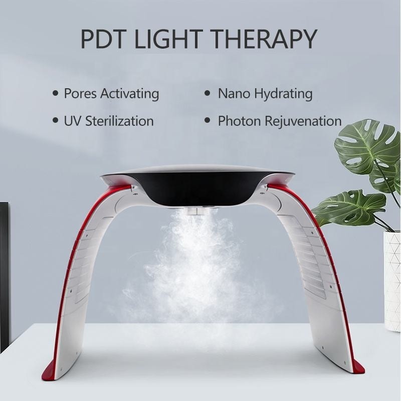 Máquina de rejuvenecimiento de la piel con vaporizador facial con luz LED PDT