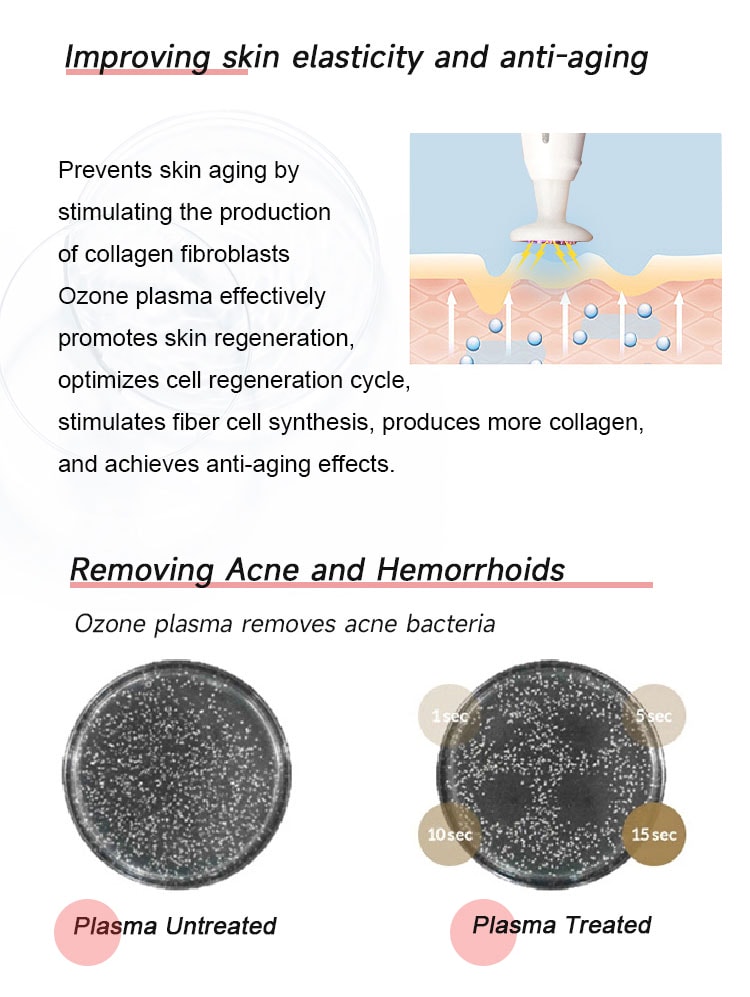 Dispositivo portátil del ozono del plasma de la elevación del ojo de la belleza del plasma del ozono para el tratamiento facial